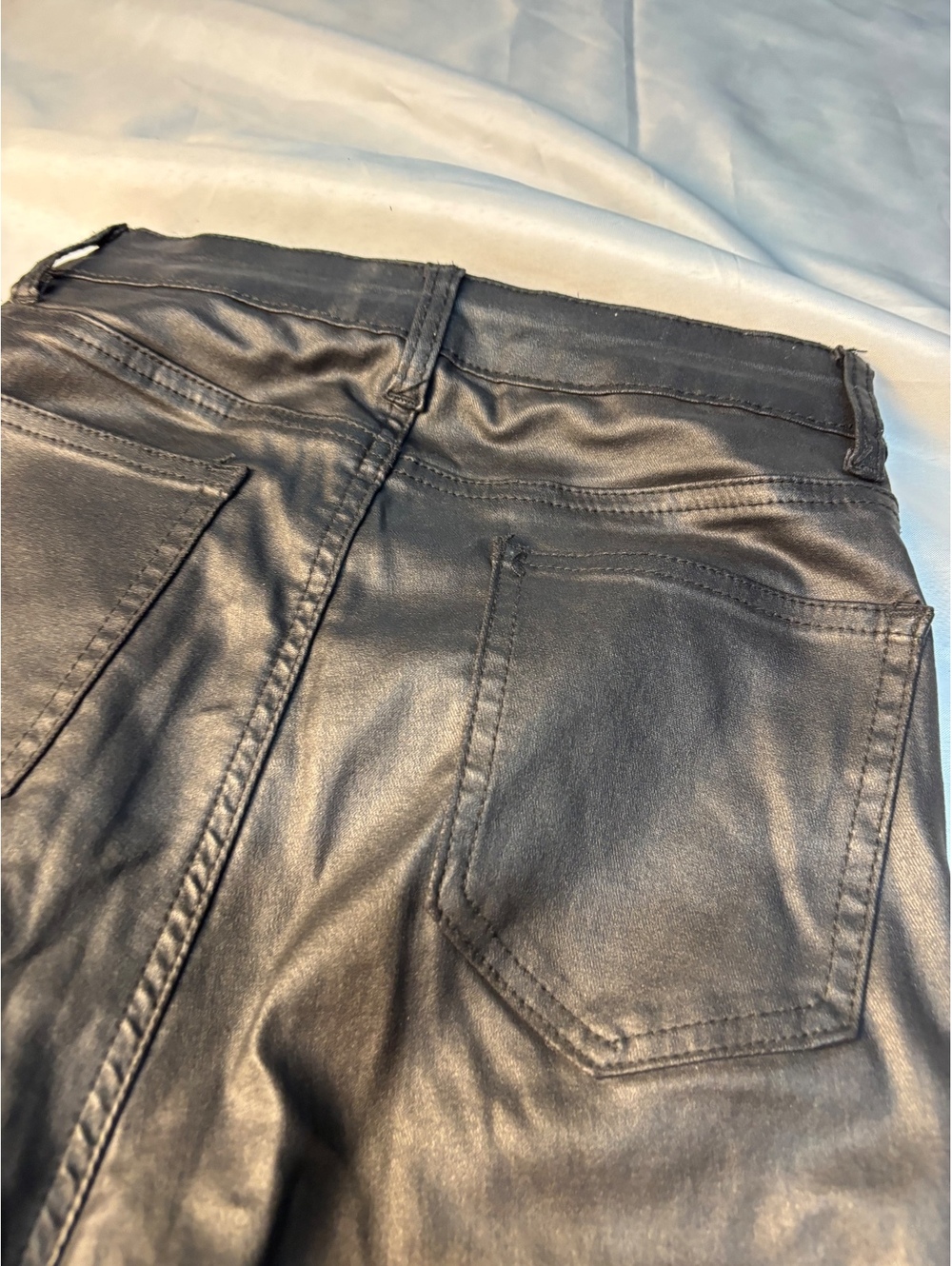 PrettyLittleThing Black Faux Leather Flared Pants Size 4 - Picture 10 of 11